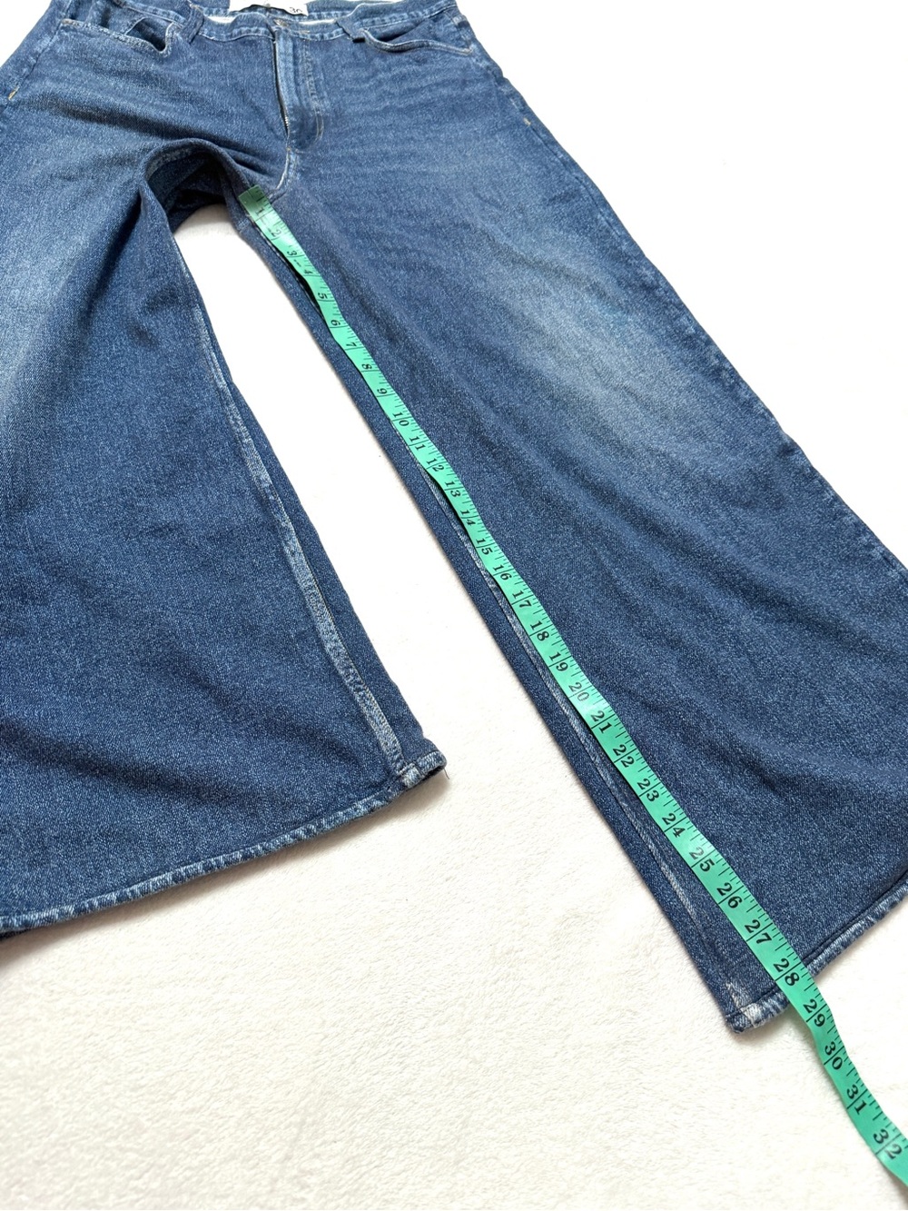 RAG & BONE sz 30 MIRAMAR Sophie Wide Leg Printed Jeans Terry Cotton Venice Ankle - Picture 9 of 9